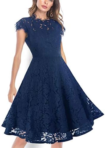 Women's Sleeveless Floral Lace Slim Evening Cocktail Mini Dress for Party DM261