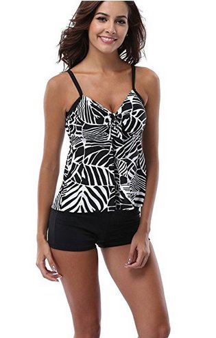 ATTRACO Women's Floral Tankini High Waist Bottom Two Piece Swimsuits ATTRACO Women's Floral Tankini High Waist Bottom Two Piece Swimsuits