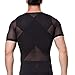 Tulucky Men's Short Sleeve Slimming Body Shirts Front Zipper Shaper Tank Tops (XXL, Black)