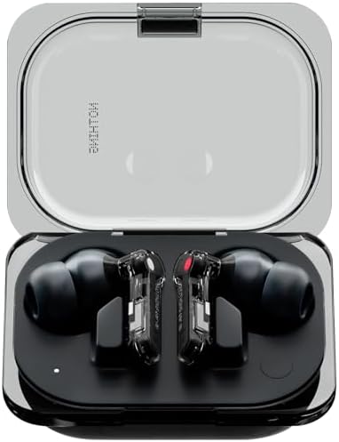 Nothing ear (a) fones de ouvido bluetooth sem fio com integração chatgpt, cancelamento ativo de ruído, algoritmo de aprimoramento de graves e até 42,5 horas de reprodução - preto