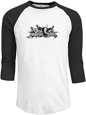 Men Upon A Burning Body Band Logo Design Vintage Plain Raglan T Shirt 3/4 Sleeve