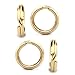 WSSROGY 4 Pack Yellow Gold Split Ring 6.2mm - Gold Wire Connector Charm Carrier for Jewelry Making and Repairs