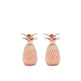 The Pineapple Co Pineapple 2 Oz. Shot Glasses by W&P Design, Set of Two, Handmade, Copper (Rose Gold)