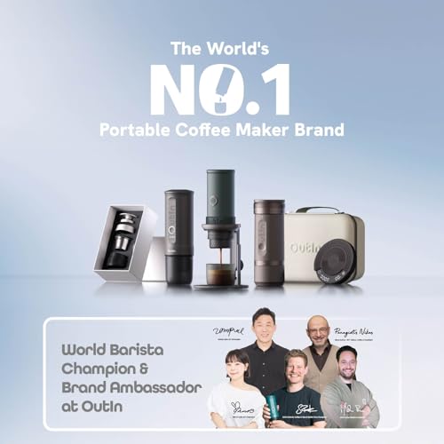 OutIn Nano Portable Electric Espresso Machine, Travel Coffee Maker | Self-Heating USB-C Car Coffee Maker for Ground Coffee & NS Capsules, Ideal for Camping, RV, Hiking and Office, Space Gray