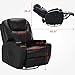 Mecor Electric Massage Recliner Chair, Leather Recliner Heated Reclining Rocker with Cup Holder 360 Swivel for Living Room (Black)