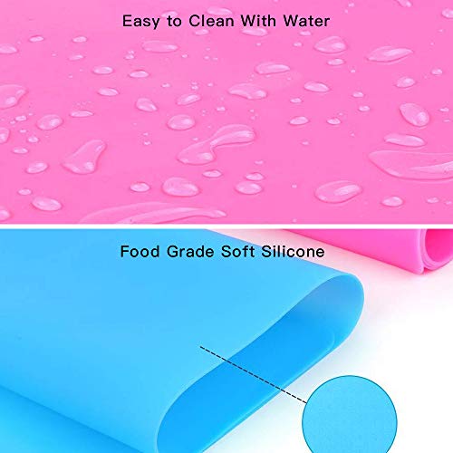 2 Pack Silicone Sheet for Crafts, Jewelry Casting Molds Mat, Including 2 Pieces Silicone Stir Sticks, Silicone Brushes and Non-Stick Silicone Sheet for Making Craft Glitter Tumblers