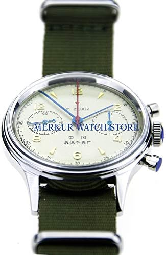Acylic Glass Seagull Chronograph Mens Wristwatch Pilot Official Reissue 304 St19 1963 Flieger B-UHR Transparent Case Back