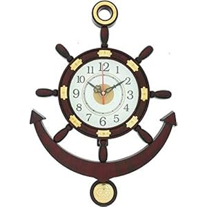 Mishty Plastic Wall Clock (Brown_36 X 26 Cm)