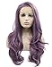 Morvally Fashion Purple Glueless Lace Front Wigs Free Part Natural Long Straight Wavy Hair Heat Resistant Synthetic Replacement Wig for Women
