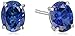 Amazon Collection Sterling Silver Created Blue Sapphire Stud Earrings
