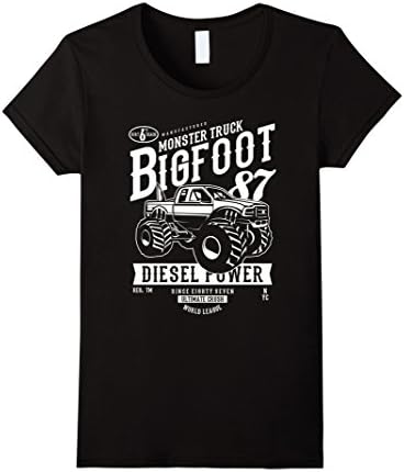 Womens Monster truck Bigfoot T-shirt Vintage Graphic Design Shirt Medium Black