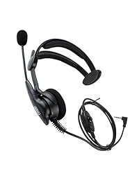 Auriculares para auriculares Coodio sobre la cabeza [Micrófono con micrófono giratorio] [Cancelación de ruido] Para 1 pin Motorola Talkabout Radio de 2 vías Walkie Talkie