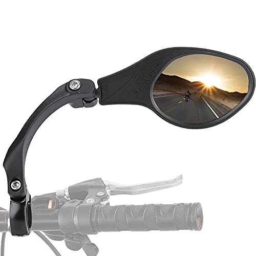 Handlebar Bike Mirror, Bicycle Cycling Rear View Safe Mirror, Adjustable Rotatable Bicycle Handlebar Review Rear Back View Mirror for Mountain Road Bikes (Right)