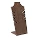 MyGift Set of 2 Natural Wood Multiple Necklace Bust Display Stand, Brown - Holds up to 5 Necklaces