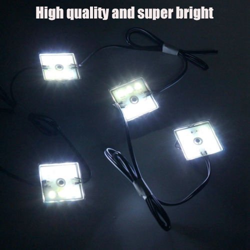 ouyang 2Pcs 4 Pods 24Led Truck Bed Light Strips Total Unloading Cargo Light with On/Off Switch IP67 Waterproof for Pickup Truck, RV, SUV, Boats, Ice House (White) - Thumbnail 5