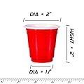 100ct 2oz Shot Glasses Disposable, Cute Red Mini Plastic Cups, Small Size Perfect for Party Games, Jello Shots, Jager Bomb, Tasting, Samples