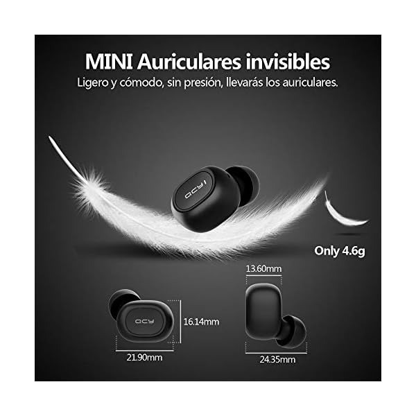 HOMSCAM Auriculares inalámbricos Carga Rápida Resistente al Agua con Caja de Carga - Imagen 4