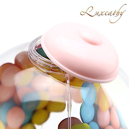 Luxcathy Gumball Bank Candy Dispenser Vending Machine for Party, Candy/Chocolate/Jelly Bean Storage, Gift - 7.2" Height 3" Wide (Pink) - Thumbnail 3
