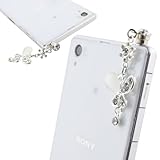 Ancerson Dustproof Plug White Silvery Butterfly Pendant Bling Shining Cute Crystal Diamond Rhinestone Universal Fashion 3.5mm Anti Dust Earphone Jack Plug Stopper for iPod Touch 2 3 4 5, iPhone 3 3g 3s 4 4s 5 5c 5s 6 6Plus, Samsung Galaxy S4 I9500/ S4 Mini/ S5 I9600/ S3 I9300/ S2/ Grand 2/ Note 2 N7100/ Note 3 N9000/Note 4 N9100/ Mega 6.3 I9200/ Mega 5.8 I9152, Galaxy I8262d/ I9268, HTC G18 Sensation Xe, Galaxy Ace2, LG Nexus 4 5, LG G3/ G2/ G2 mini/ G Flex/ G Pro 2/ LG F70/ LG Optimus G Pro E980 F240 E986 F240k, HTC X920e, Nokia Lumia 920 928 520 720 1020 1520, Sony Xperia L36h/ L39h/ XL39h/ Z1 S/ M2/ Z2/ T2/ E1, Moto G, Blackberry Z10/ Z30, HTC One M7/ Mini/ X/ Max/ M8, Huawei Ascend P6/ G6/P7 Etc--Retail Package