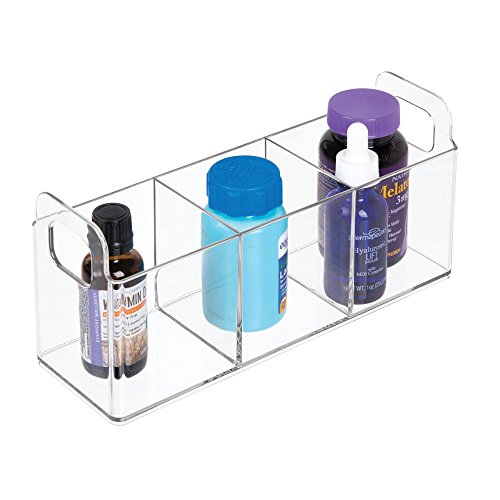 InterDesign Clarity Cosmetic Organizer Tote for Vanity or Medicine Cabinet – Perfect Storage for Makeup or Cosmetics - Medium, Clear