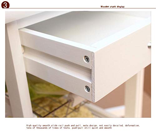 Per Kitchen Table Portable Folding Kitchen Rolling Tile Top Drop Leaf Storage Trolley Cart White
