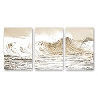 3 Piece Canvas Wall Art Wave Canvas Prints Home Artwork Decoration for Living Room,Bedroom - 16