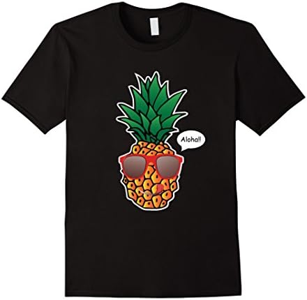 Men's Cool Pineapple Print Shirt With Stylish Sunglasses XL Black
