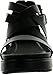 Women Leatherette Open Toe Strappy Flatform Flat Sandal CC58 - Black Leatherette