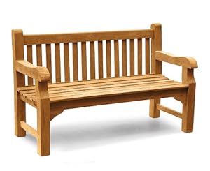 Gladstone Teak Park 3 Seater Garden Bench 1.5m - 5ft 