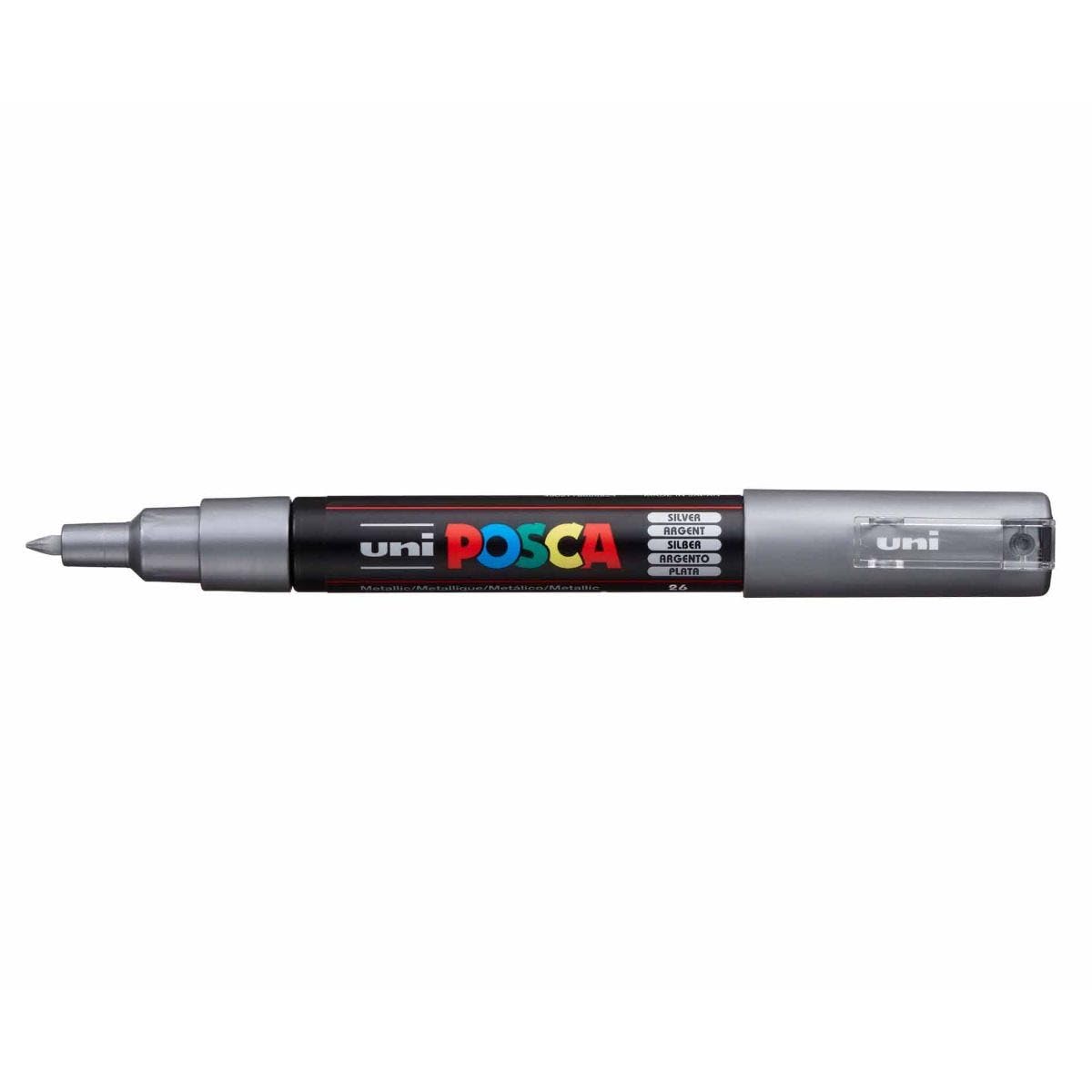Pc-1M Single Blister Bullet Tip, Posca Silver