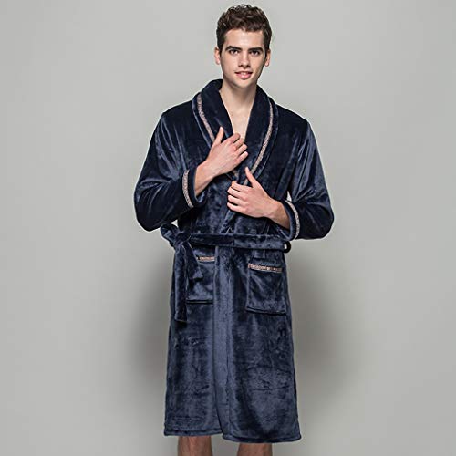 NEARTIME Men&Women Sleepwear, Winter Plush Soft Warm Shawl Bathrobe Lengthen Thicken Home Clothes Robe Coat