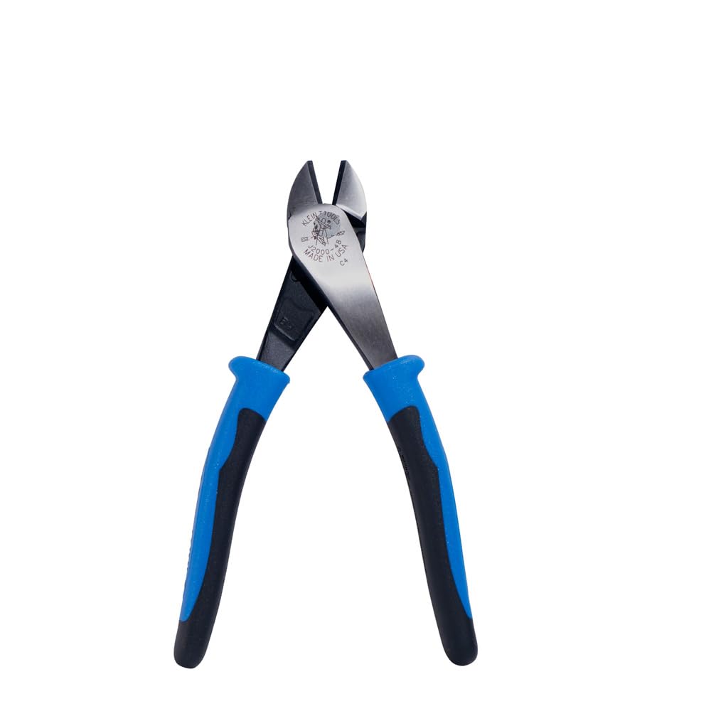 KLEIN TOOLS J2000-48 Pliers, Made in USA, Diagonal Cutting Pliers with Angled Head, Heavy-Duty to Cut ACSR, Screws, Nails, and most Hardened Wire, 8-Inch