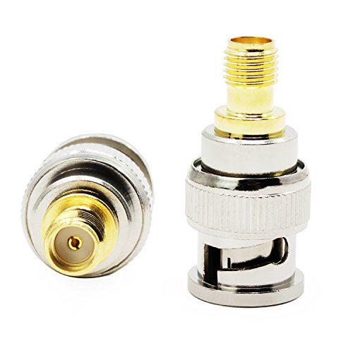 ESUMIC BNC Male to SMA Female RF Coaxial Connector Adapter for Antennas Coaxial Cable Wireless LAN Devices and Digital Communication Systems 10Pack - Thumbnail 2