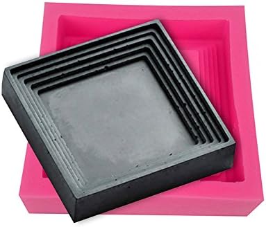 Plant Flower Pot Silicone Mold, DIY Concrete Mould Easy to Remove Cement Plate Holder Tool Home Decorations Crafts Mould Succulent Planter Vase Molds