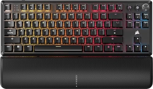 Corsair K70 CORE TKL Wireless RGB Tenkeyless Mechanische Gaming-Tastatur – Vorgeschmierte MLX Red v2-Linear-Switches – Schalldämpfung – ABS-Double-Sho