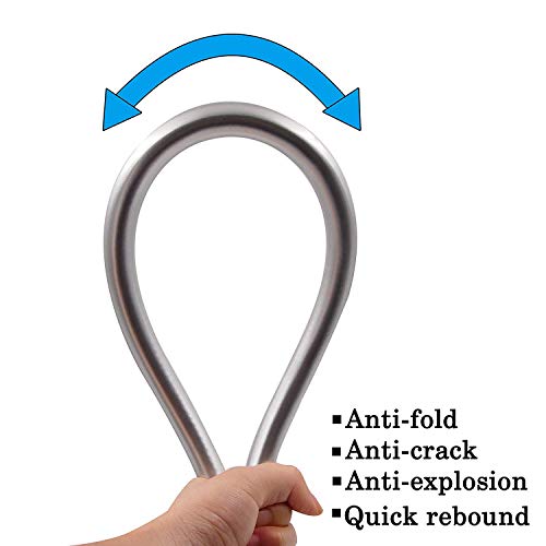 Zengest PVC Smooth Shower Hose 1.5M/59Inch, Flexible Anti-Kink Handheld Shower Head Hose with Brass Connections, Silver