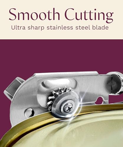 Graceliving Premium Multifunction Magnetic Manual Can Opener and Bottle Opener, Heavy Duty Stainless Steel Sharp Cutting Blade and Oversized Easy Turn Knob, Soft-Touch Handle, Kitchen Use, Mauve