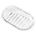 InterDesign Plastic Bar Soap Holder for Bathroom, Shower - Round, Clear