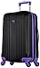 Olympia USA Apache II 21 Inch Expandable Rolling Carry On Lightweight Hardside Double 4 Wheel Spinner Luggage Suitcase with Locking System and Hidden Laptop Compartment, Black/Purple