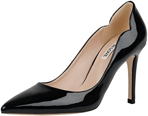 Amazon.com | FOWT Women Slip on Pointed Toe Pumps Wave Edge