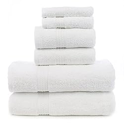 See Soft Touch Linen Terry Cloth Towel Set, 2 Bath Towels, 2 Hand Towels, 2 Washcloths, White Details
