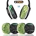 Geekria 2 Pairs Flex Fabric Headphones Ear Covers, Washable & Stretchable Sanitary Earcup Protectors for Over-Ear Headset Ear Pads, Sweat Cover for Warm & Comfort (M/Green)