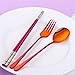 Do Buy 3 PCS Outdoor Flatware Set Fork Spoon Chopsticks/Travel Flatware Set with a Case, Redld