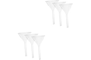 BUGUUYO 6pcs Glass Funnel for Laboratory Use Scientific Applications Precise Pouring and Filtering Liquids