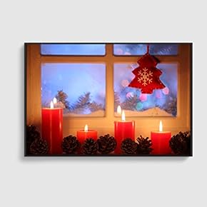 Framed Canvas Home Artwork Decoration Merry Christmas Canvas Wall Art for Living Room, Bedroom - 16x24 inches