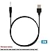 2 Fast Charging DC Vibrator Cable Cord for Rechargeable, Massagers, Work with Universal USB Power Supply Charger Black