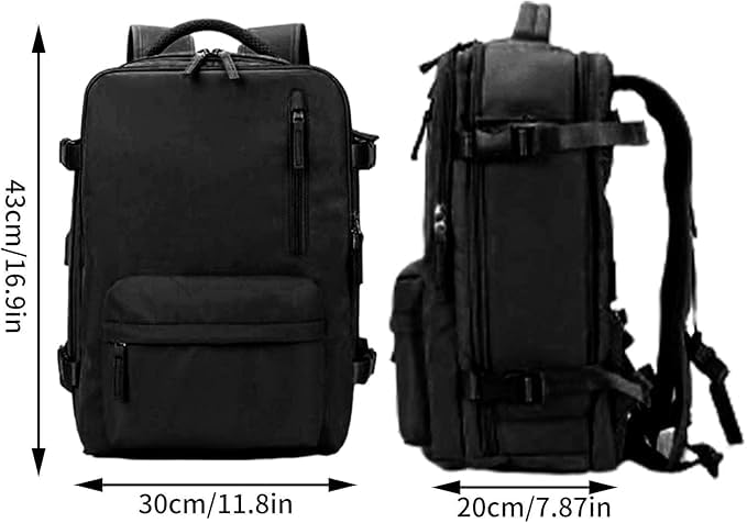 Luggage Travel Bag Backpack for Men and Women, Large Capacity Laptop Compartment, Carry On, Anti-Theft, Waterproof, Airline Approved, Travel Backpack with USB Charging Port