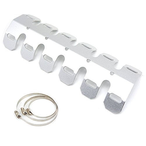 Etbotu Universal Motorcycle Exhaust Muffler Pipe Leg Protector Heat Shield Cover (Silver)