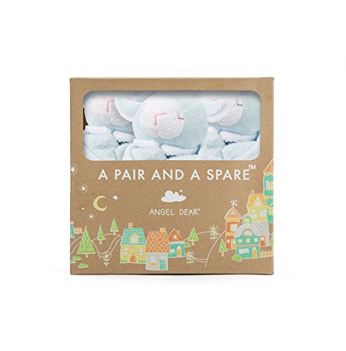 Angel Dear - Blue Lamb, Pair and A Spare Blankie Set, Pack of 3