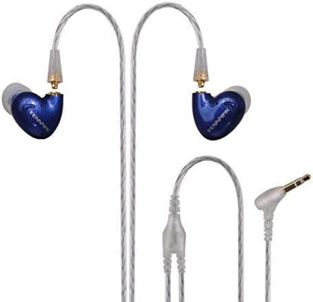 Tennmak Pro Dual Dynamic Driver Detachable Sport Earhook Detachable In Ear Earphones , MMCX Earphone with 4 drivers (BLUE NO MIC)